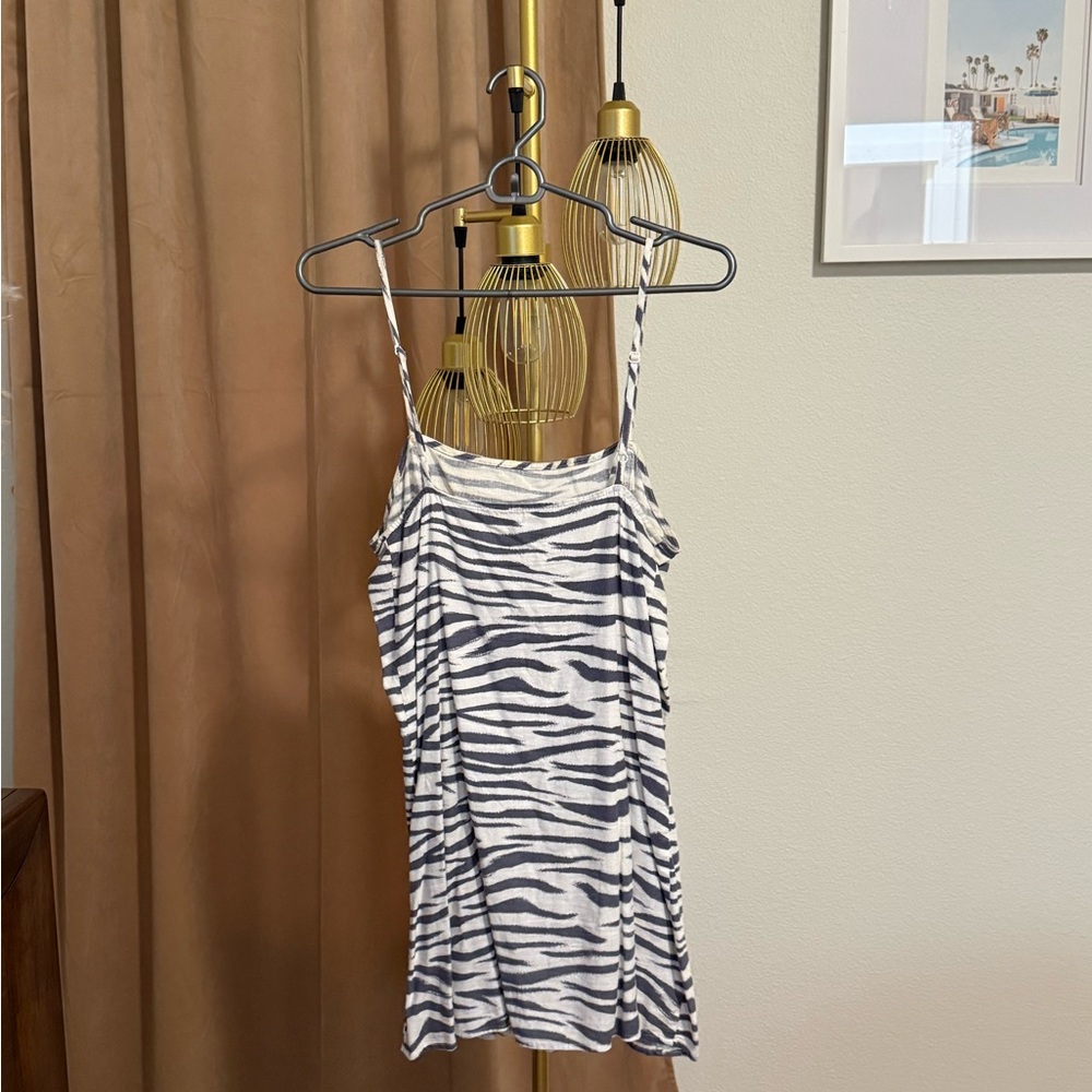 Olivaceous Black and White Zebra Print Mini Dress